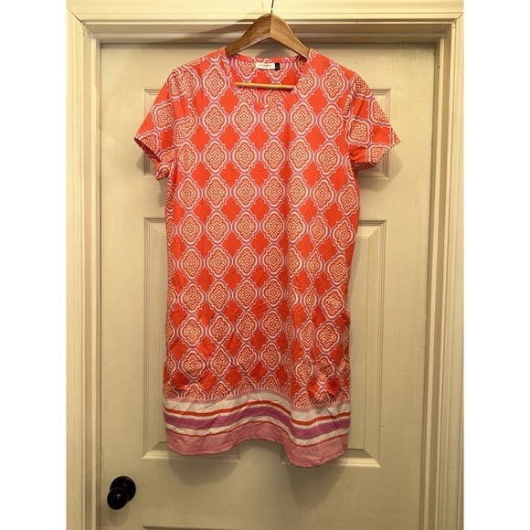 $116 Cabana Life Amelia Island Ruffle Short Sleeve Dress UPF 50+ Large - Picture 2 of 5